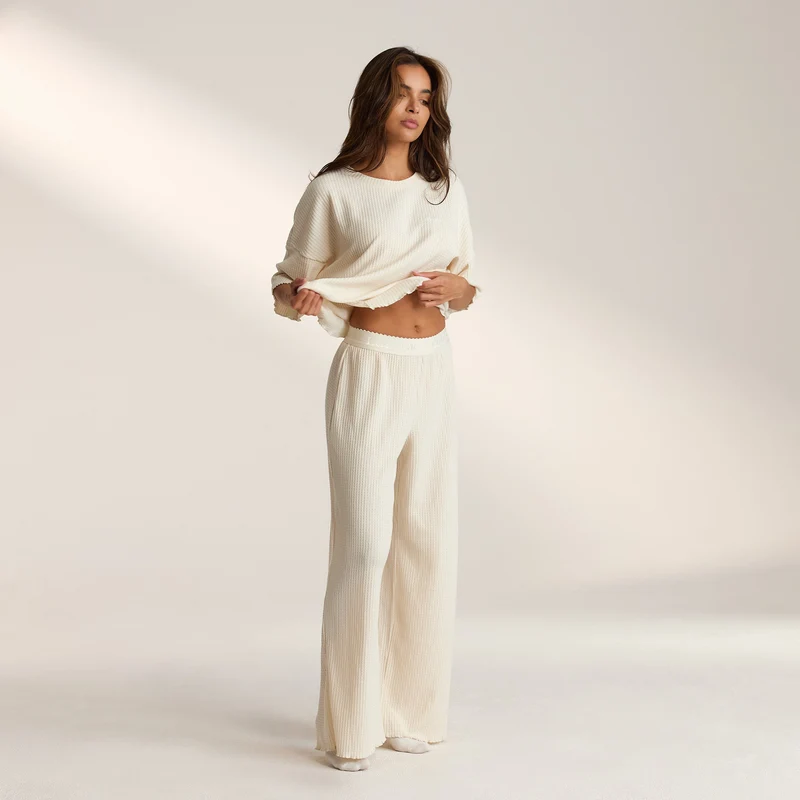 Pantalon de Pyjama Soft Waffle - Cream