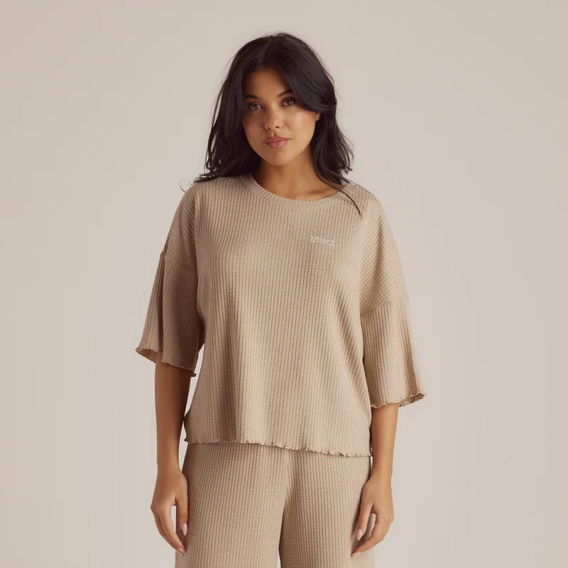 Haut de Pyjama Soft Waffle - Beige