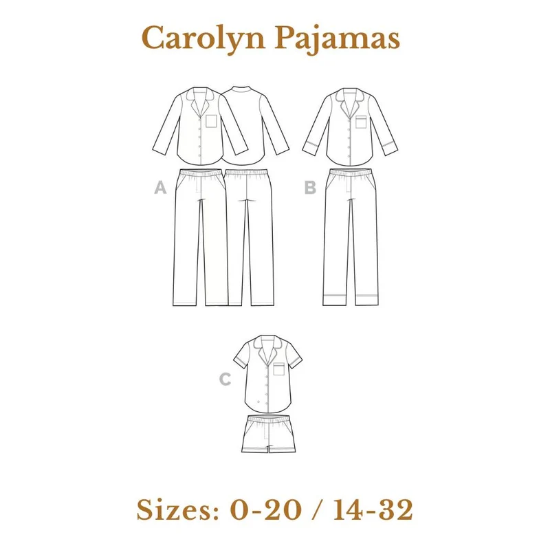PATRON DE COUTURE PDF | Pyjama Carolyn | Closet Core | BILINGUE (FR/EN)