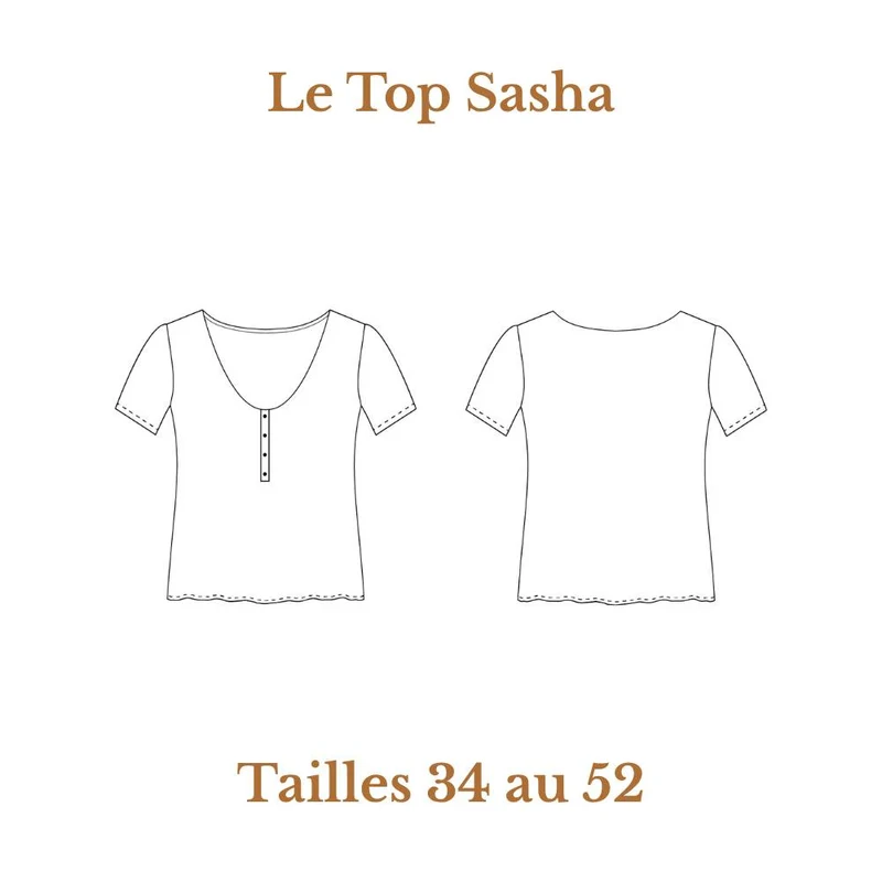 PATRON DE COUTURE PDF | Haut Sasha | Cha’Coud | BILINGUE (FR/EN)