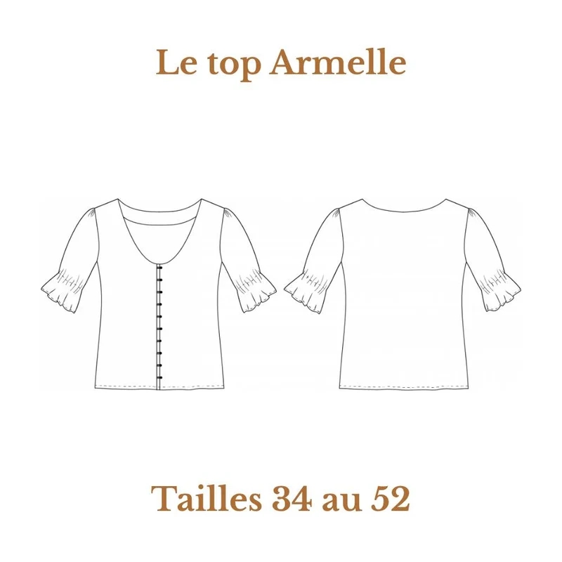 PATRON DE COUTURE PDF | Haut Armelle | Cha’Coud | FRANÇAIS UNIQUEMENT
