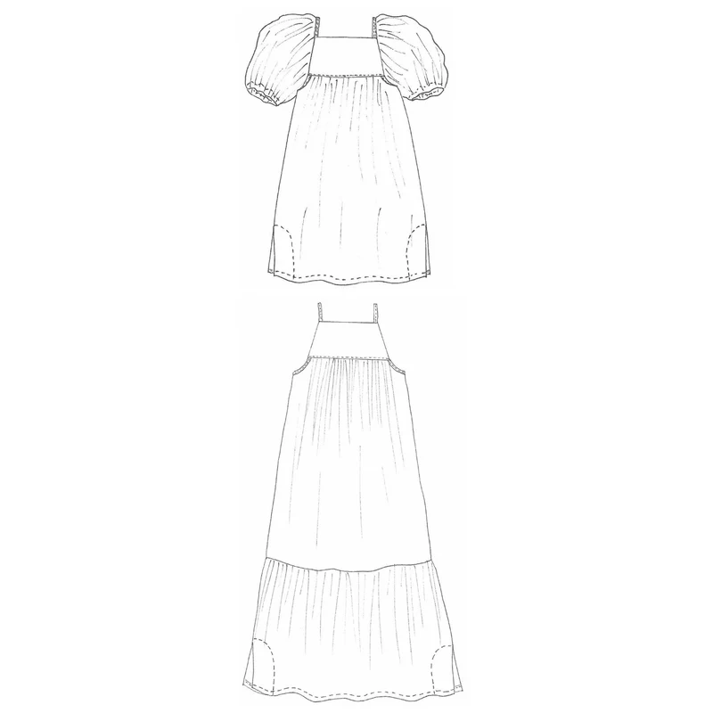 Patron de couture PDF | Robe à volants ZW | Birgitta Helmersson | Format A4 uniquement