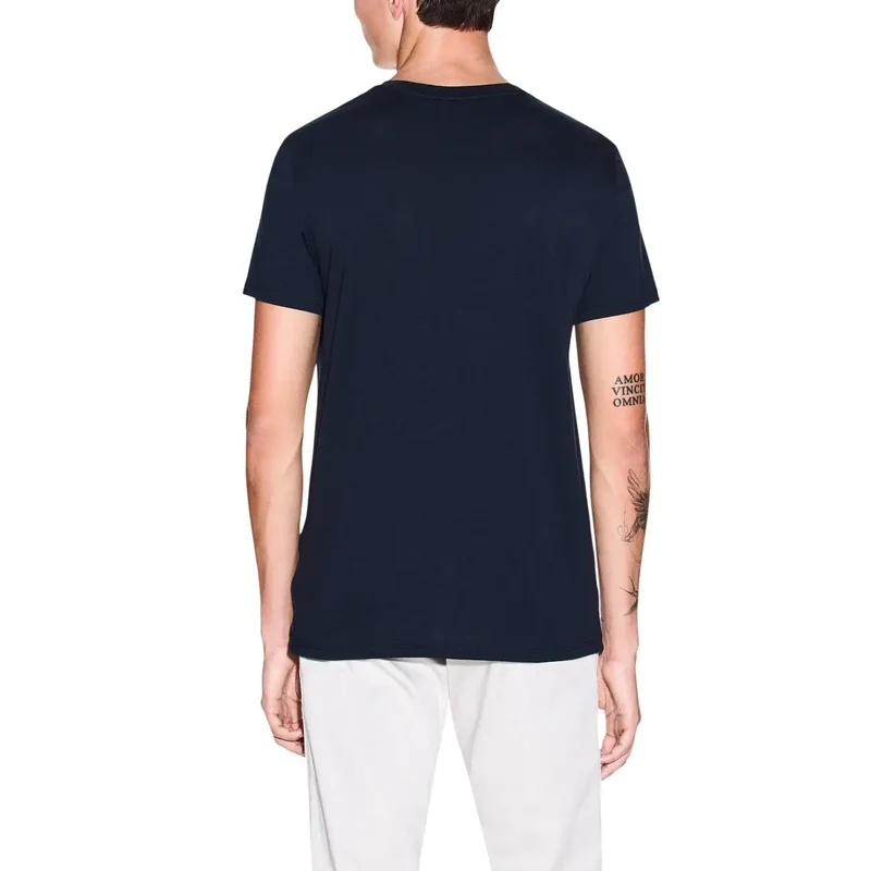 T-shirt pour Homme Armani Exchange Bleu Col Rond 100% Coton