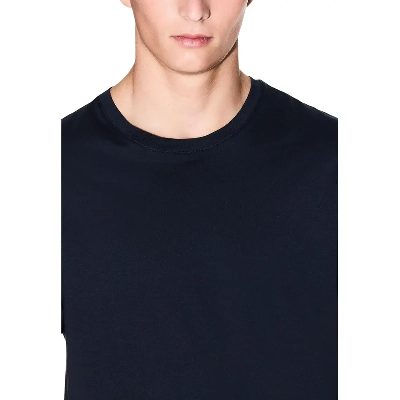 T-shirt pour Homme Armani Exchange Bleu Col Rond 100% Coton
