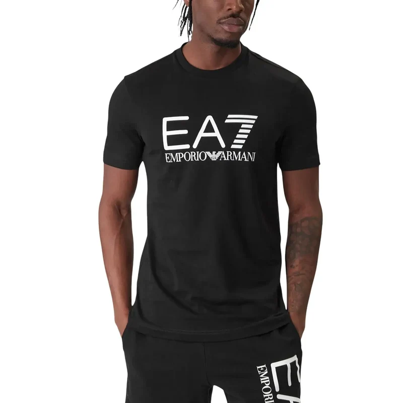 T-shirt à Imprimé en Coton Noir pour Hommes EA7 7M001412 AF22264 Découvrez