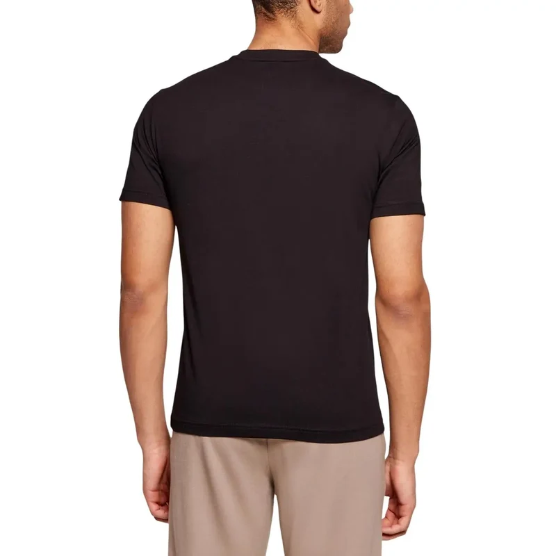 T-shirt pour homme EA7 Noir Coton Manches courtes Col rond