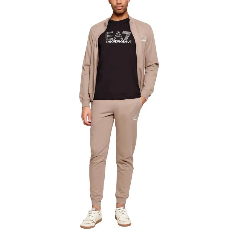 T-shirt pour homme EA7 Noir Coton Manches courtes Col rond
