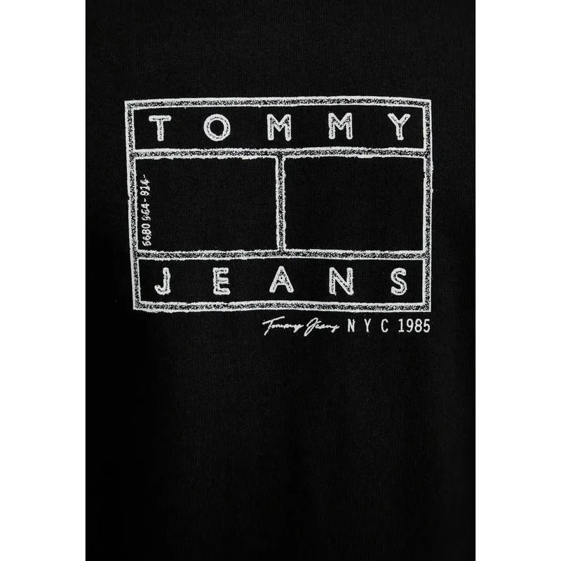 T-shirt pour Hommes Tommy Hilfiger Jeans Noir Coton Biologique DM0DM22317