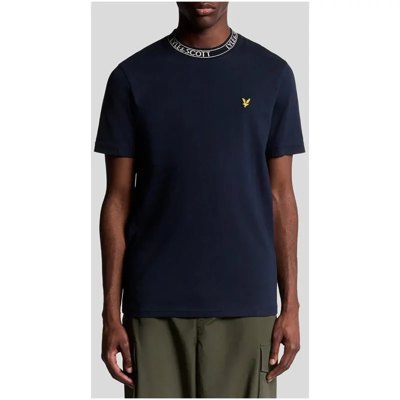 T-shirt pour homme Lyle and Scott Coton Bleu Col rond TS2329V