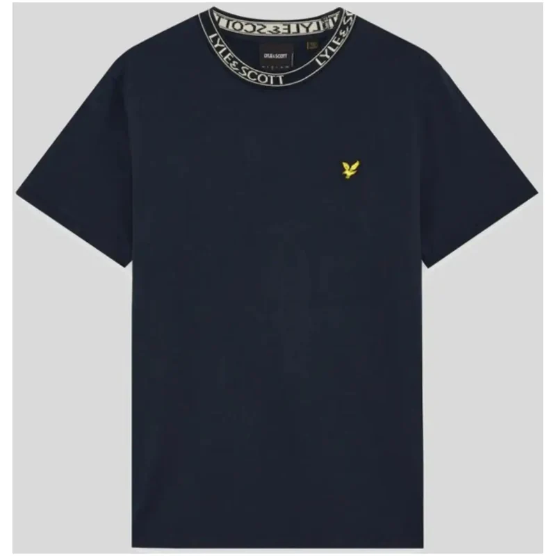 T-shirt pour homme Lyle and Scott Coton Bleu Col rond TS2329V