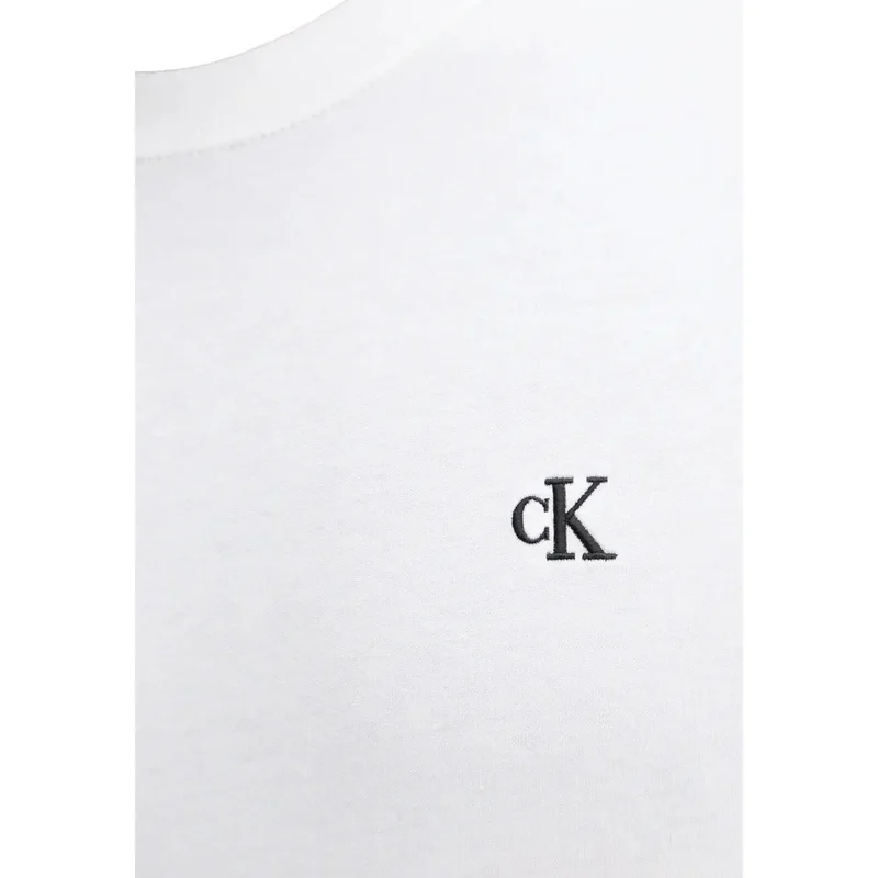 T-shirt pour hommes Calvin Klein Jeans Blanc Long Coton Col rond