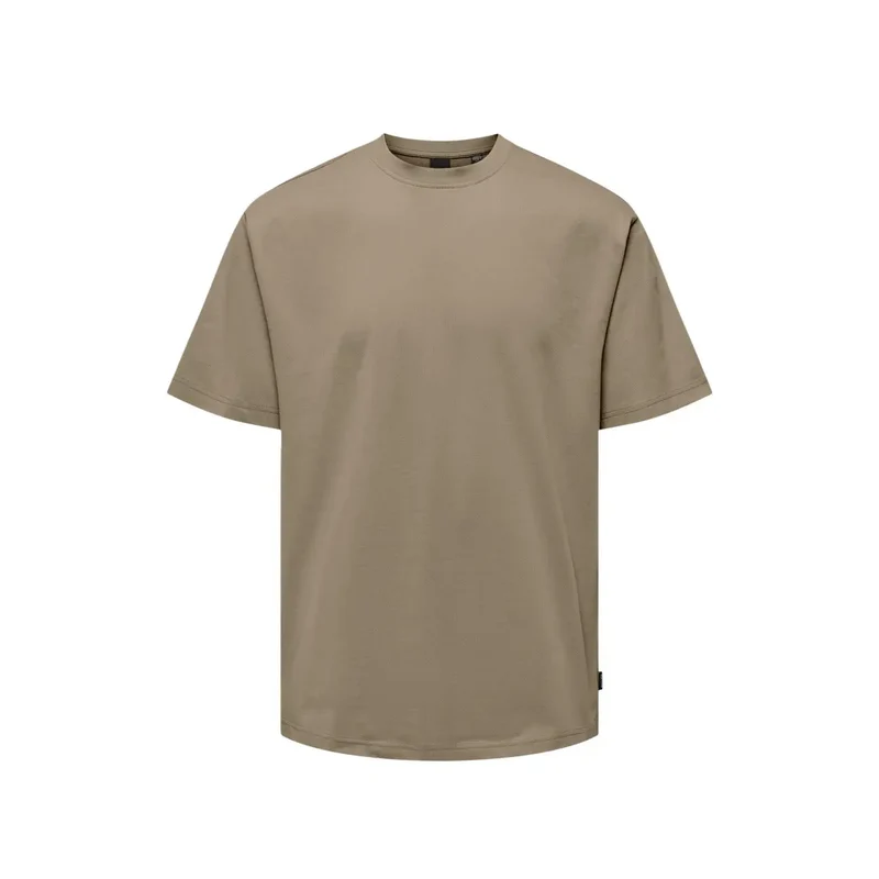 T-shirt pour Hommes Only & Sons Noir Coton Bio Manches Courtes