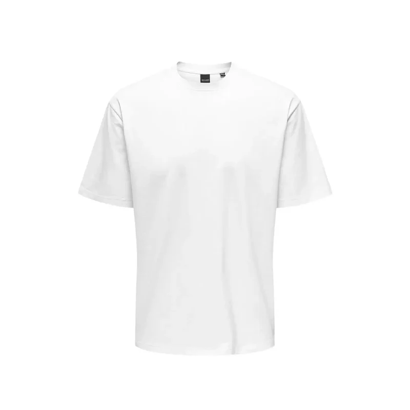 T-shirt pour Hommes Only & Sons Noir Coton Bio Manches Courtes