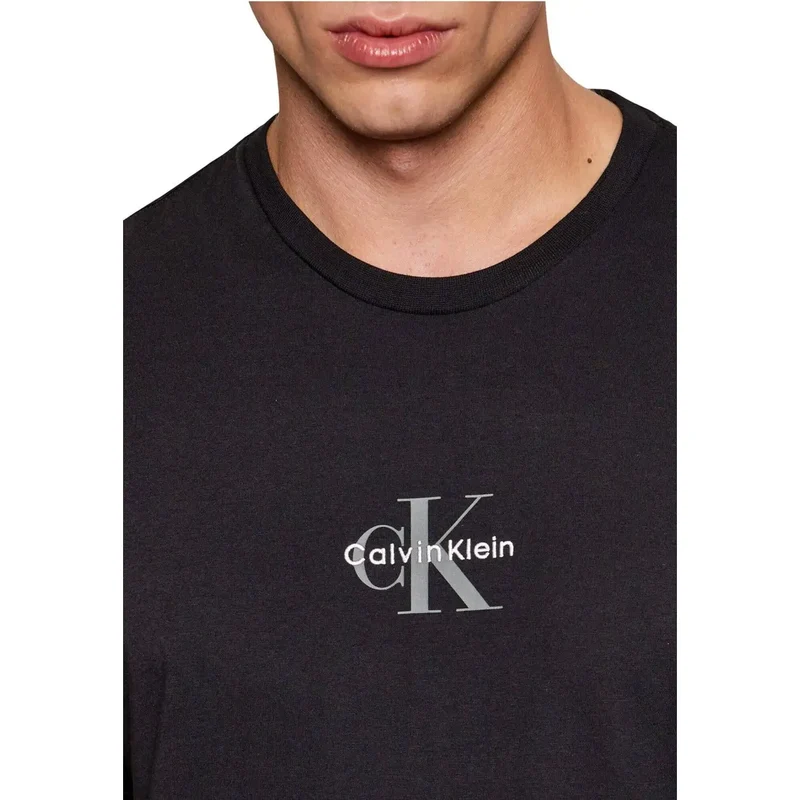 T-shirt pour Hommes Calvin Klein Jeans Noir Coton Col Rond Taille S