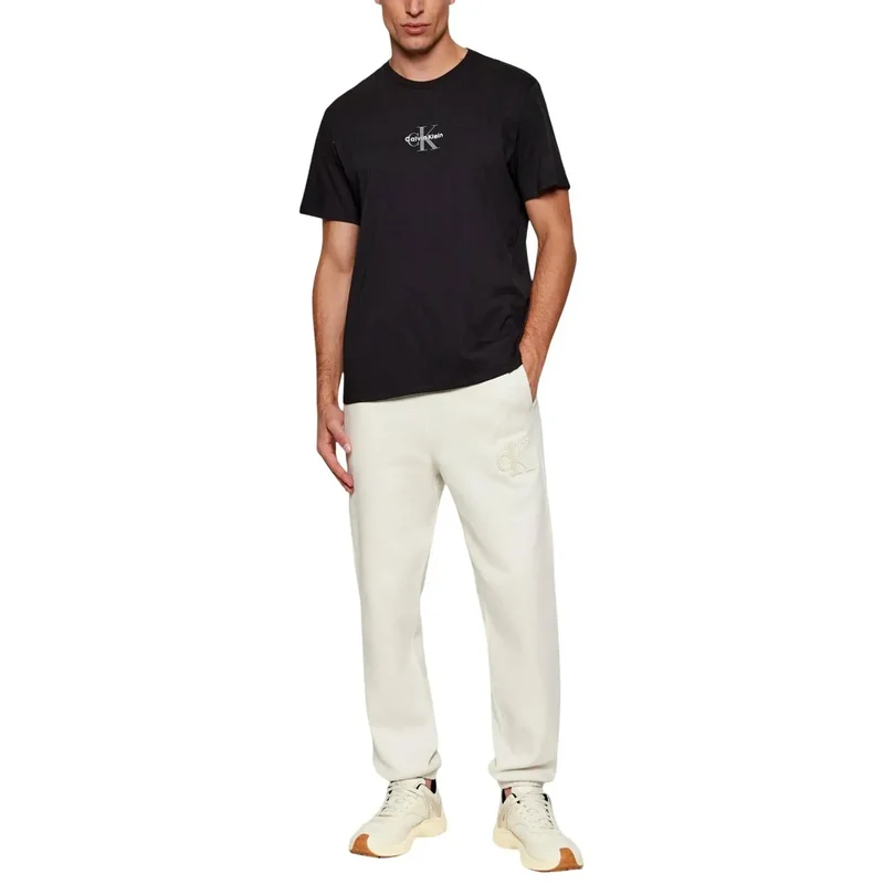 T-shirt pour Hommes Calvin Klein Jeans Noir Coton Col Rond Taille S