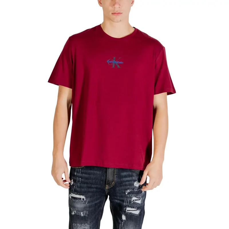 T-shirt pour Hommes Calvin Klein Jeans Noir Coton Col Rond Taille S