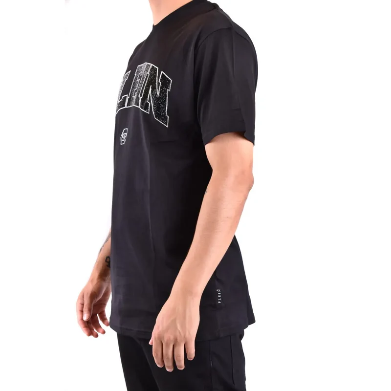 T-shirt pour Hommes Philipp Plein Noir Col Rond Coton Taille S
