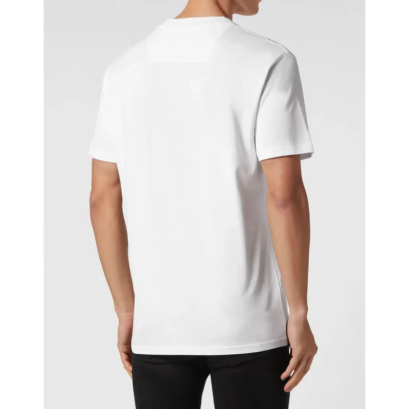 T-shirt Homme Philipp Plein Coton Blanc Col Rond Impression EBO 2050