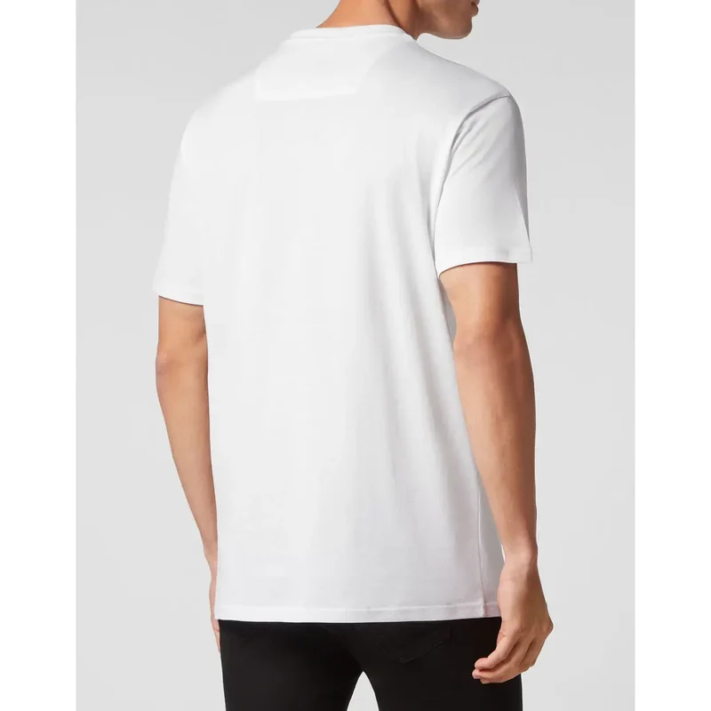 T-shirt Homme Philipp Plein Coton Blanc Col Rond Impression