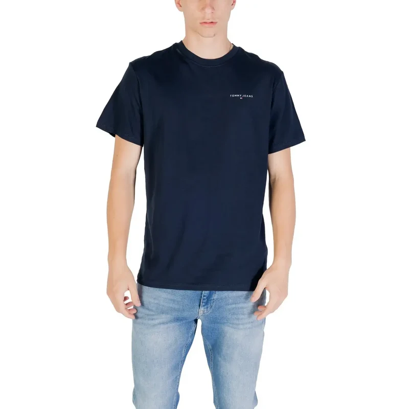 T-shirt pour Hommes Tommy Hilfiger Jeans Bleu Coton Biologique