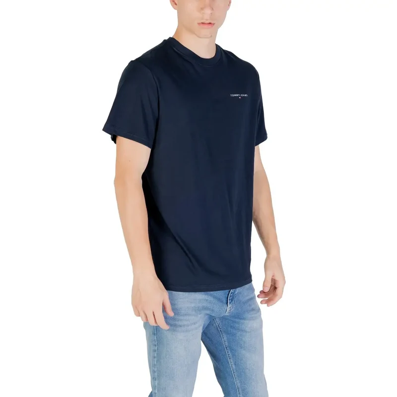 T-shirt pour Hommes Tommy Hilfiger Jeans Bleu Coton Biologique