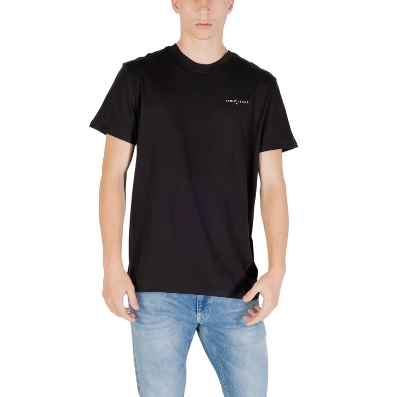 T-shirt pour Hommes Jeans Tommy Hilfiger Noir Coton Biologique Taille S
