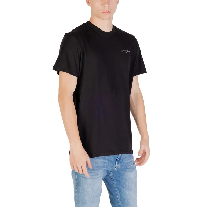 T-shirt pour Hommes Jeans Tommy Hilfiger Noir Coton Biologique Taille S