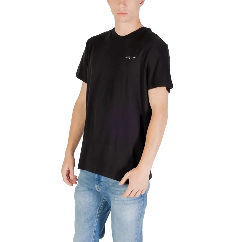 T-shirt pour Hommes Jeans Tommy Hilfiger Noir Coton Biologique Taille S