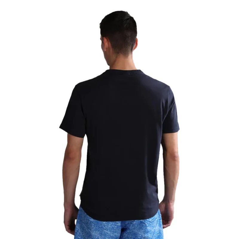 T-shirt pour Homme Napapijri Bleu Manches Courtes Coton Col Rond