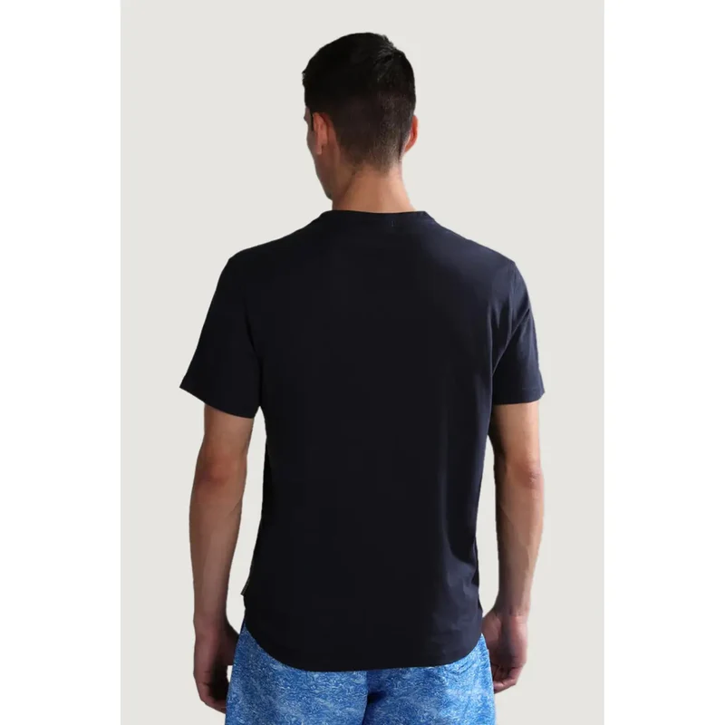 T-shirt pour Homme Napapijri Bleu Manches Courtes Coton Col Rond