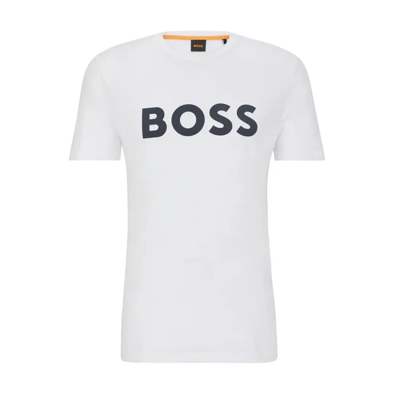 T-shirt pour Hommes Patron Blanc Col Rond Impression 100 % Coton