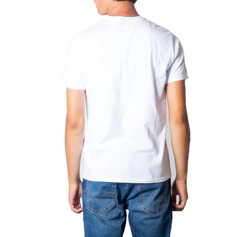 T-shirt pour hommes Levi’s blanc col rond manches courtes coton