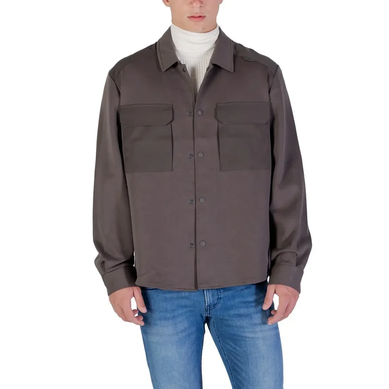Chemise Homme Antony Morato Coton Vert Manches Longues Classique