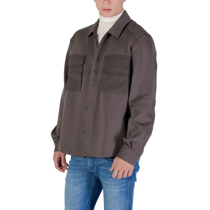 Chemise Homme Antony Morato Coton Vert Manches Longues Classique