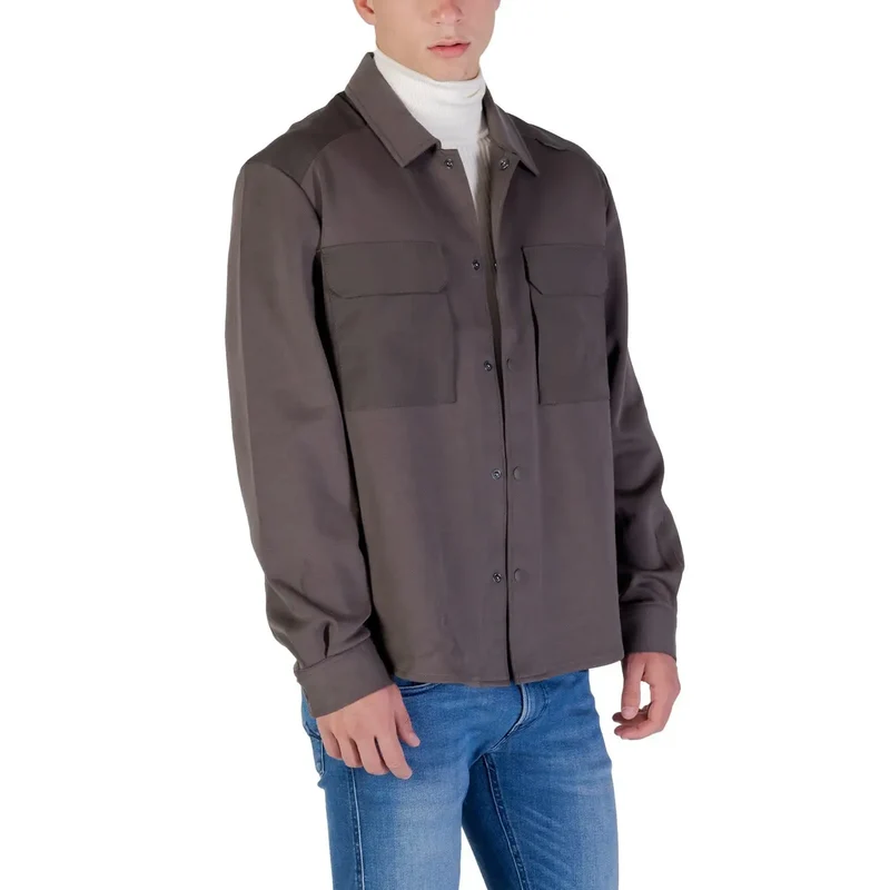 Chemise Homme Antony Morato Coton Vert Manches Longues Classique