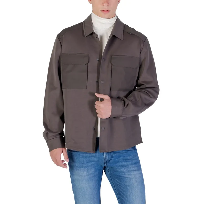 Chemise Homme Antony Morato Coton Vert Manches Longues Classique