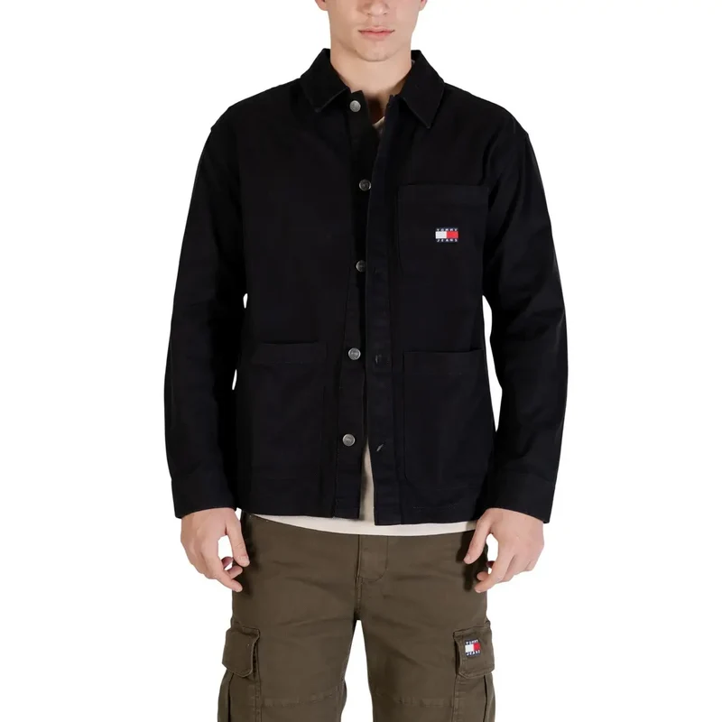 Chemise pour Hommes Jeans Tommy Hilfiger Noir Coton Biologique Taille S