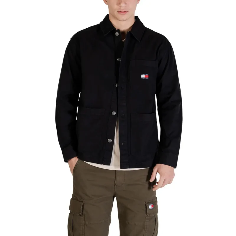 Chemise pour Hommes Jeans Tommy Hilfiger Noir Coton Biologique Taille S