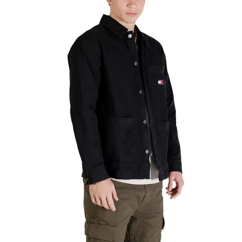 Chemise pour Hommes Jeans Tommy Hilfiger Noir Coton Biologique Taille S