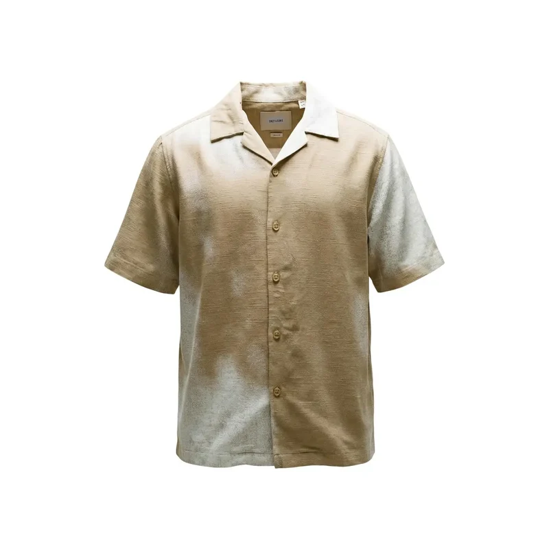 Chemise pour Hommes Seulement et Fils Lin Viscose Manches Courtes Beige Taille S