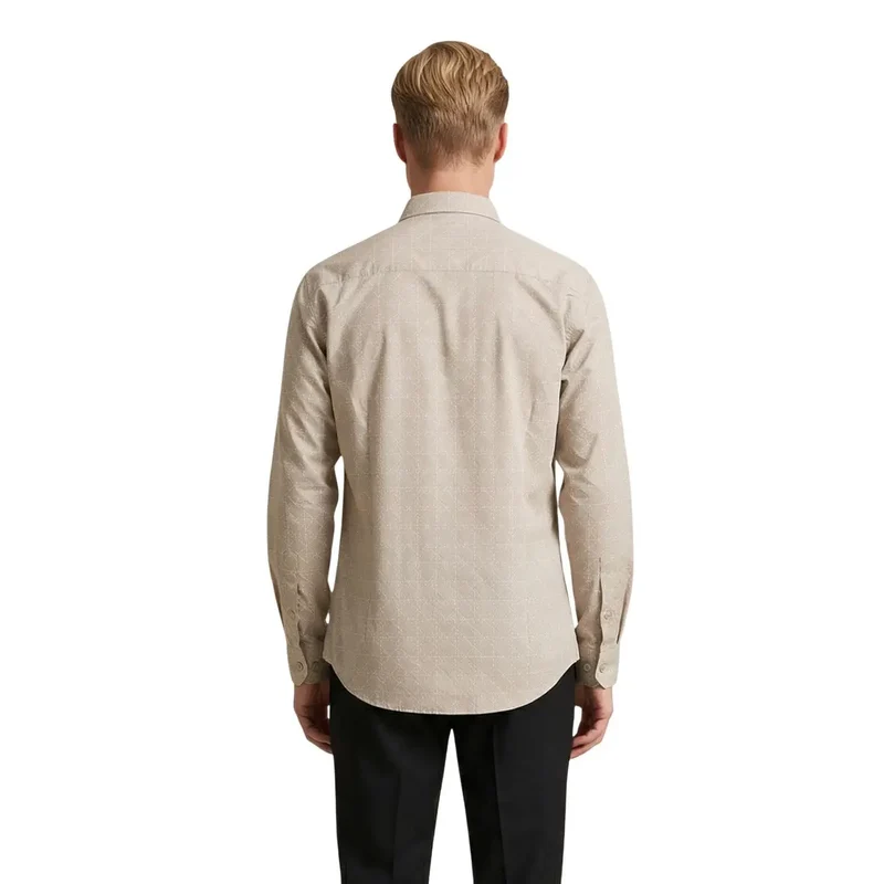 Chemise Homme Gianni Lupo Beige Géométrique Viscose GL1013TB