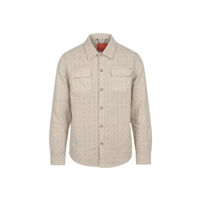 Chemise Homme Gianni Lupo Beige Géométrique Viscose GL1013TB