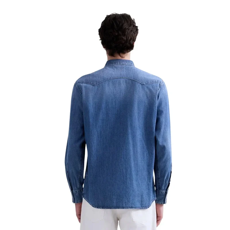 Chemise Replay Homme Bleu Clair Manches Longues Classique M4023T