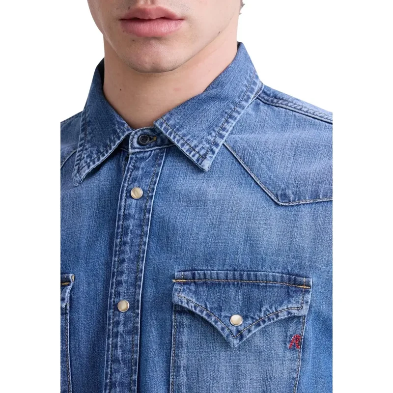 Chemise Replay Homme Bleu Clair Manches Longues Classique M4023T