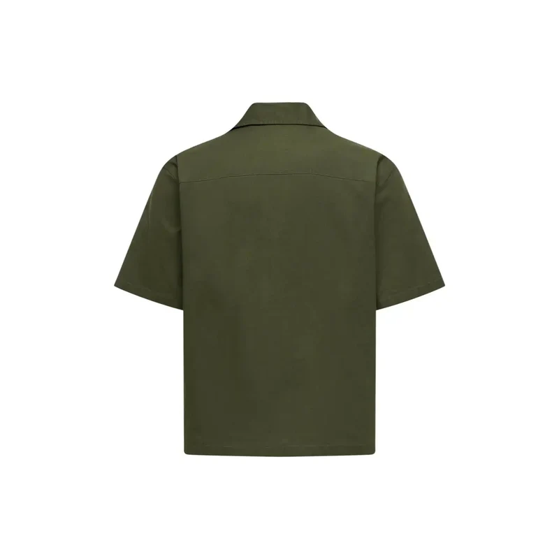 Chemise en coton vert à manches courtes pour hommes Only and Sons 22036358