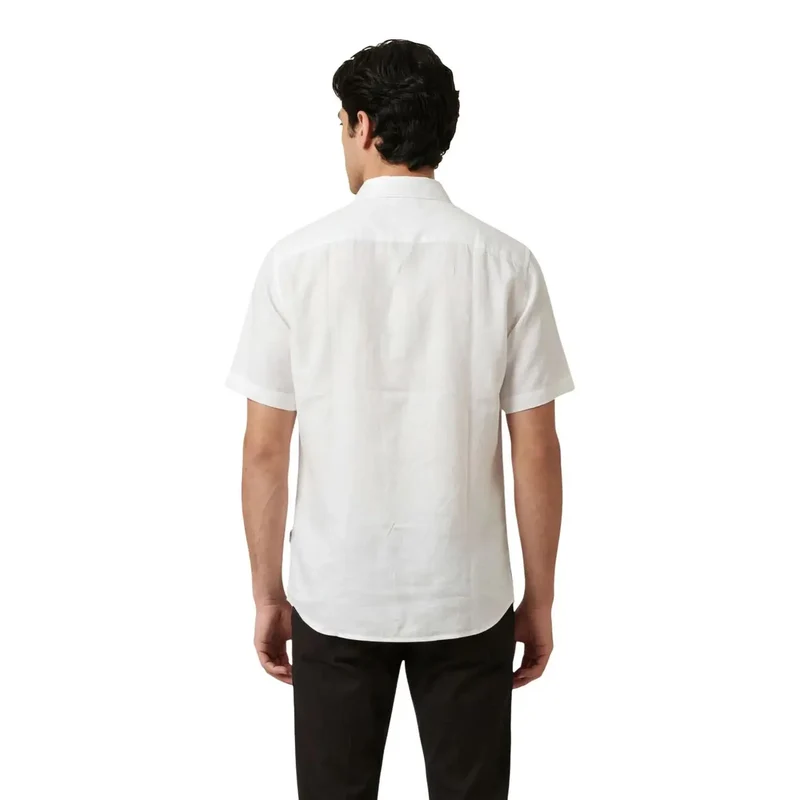 Chemise Homme Armani Exchange Blanche Manches Courtes Lin XM001223