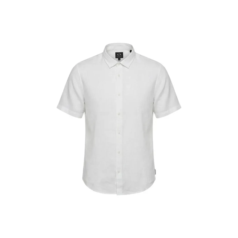 Chemise Homme Armani Exchange Blanche Manches Courtes Lin XM001223