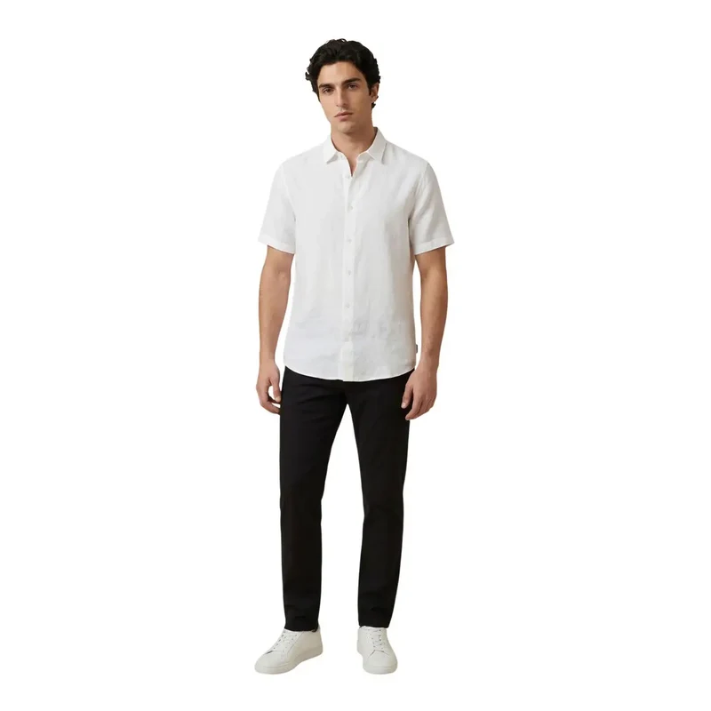 Chemise Homme Armani Exchange Blanche Manches Courtes Lin XM001223