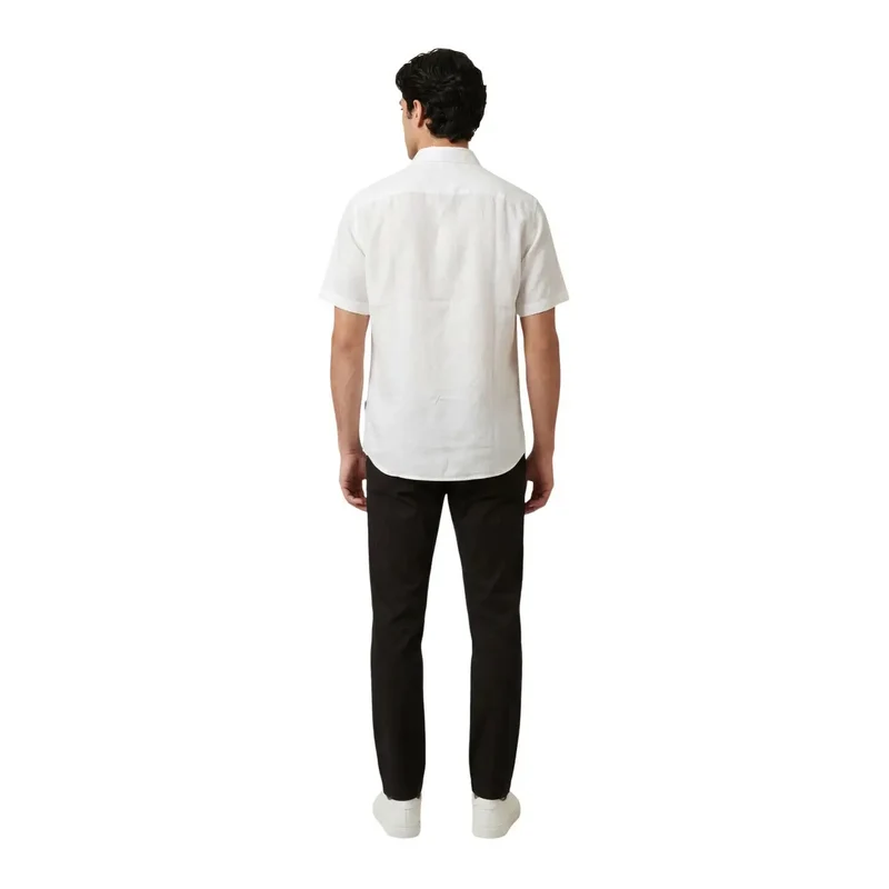 Chemise Homme Armani Exchange Blanche Manches Courtes Lin XM001223