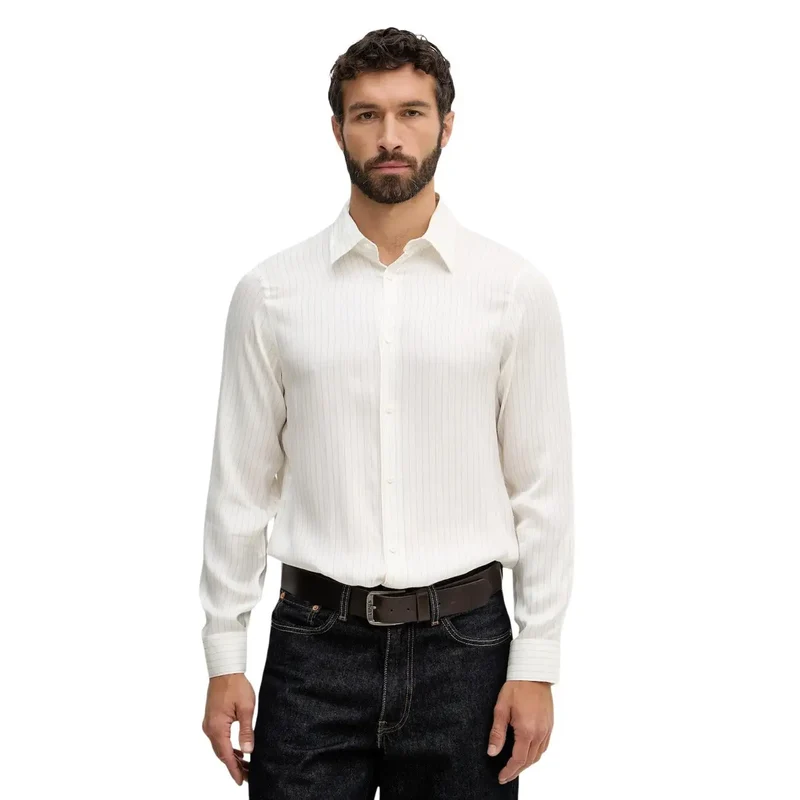 Chemise manches longues en viscose blanche pour hommes Armani Exchange
